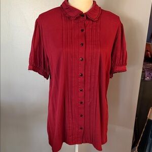 Burgundy Button-Down Women's Shirt